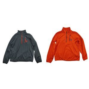 Lot of 2 Spyder Outlaw 1/2-Zip Fleece Pullover Jackets Men's XL Orange & Black